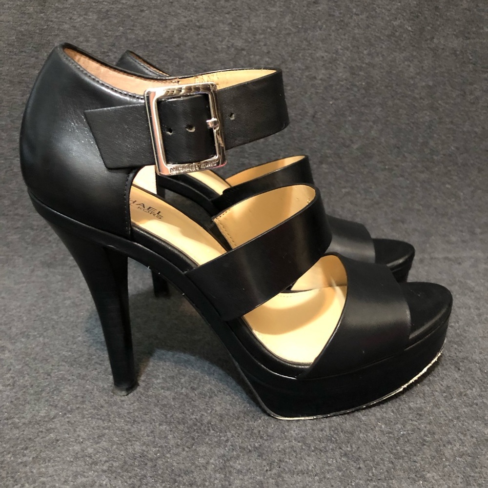 Michael Kors Women’s Finley High-Heel Open Toe Buckle Platform Sandals Size 6.5